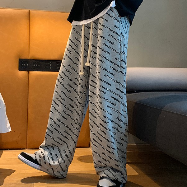 Quần dài thể thao ống rộng thời trang Hàn Quốc cho nam và nữ