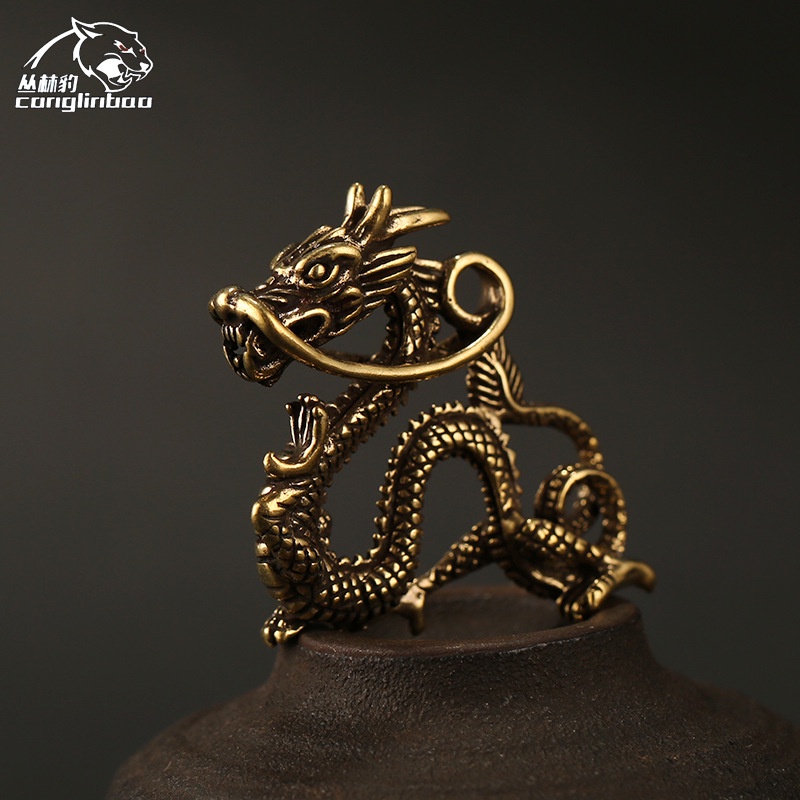 Móc Khóa Hình Rồng Trung Hoa Ba Chiều Sáng Tạo Bằng Đồng Thau