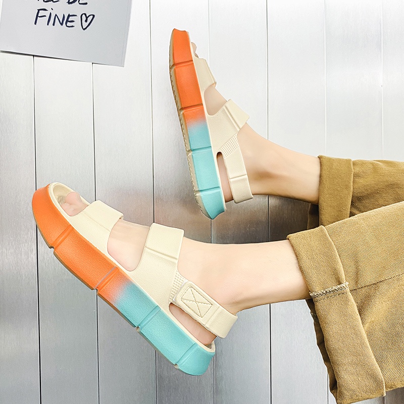 Dép sandal dép nữ Xăng đan Nữ Chống Trượt Màu Gradient Thời Trang JF352
