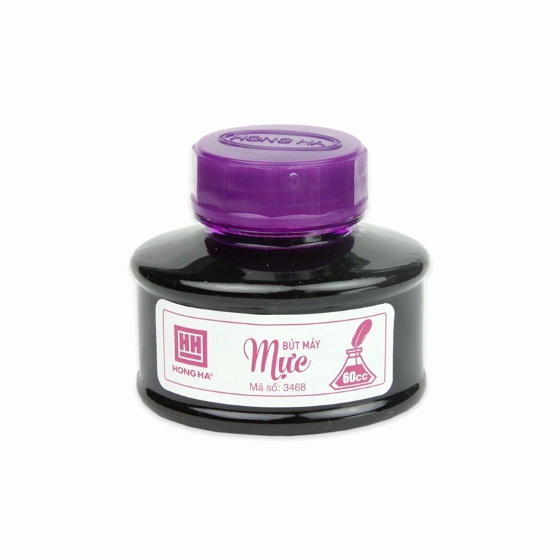 Mực lọ Hồng Hà màu tím 3468 - dành cho bút máy (dung tích 60ml)