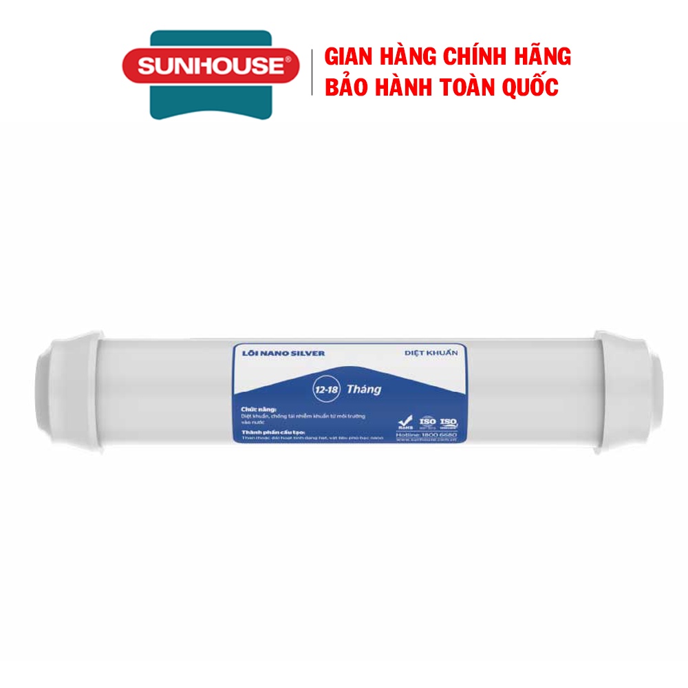 Lõi lọc nước số 5 SUNHOUSE SHA-WFSIL - Lõi diệt khuẩn Nano Silver - Chức năng diệt khuẩn, chống tái nhiễm khuẩn