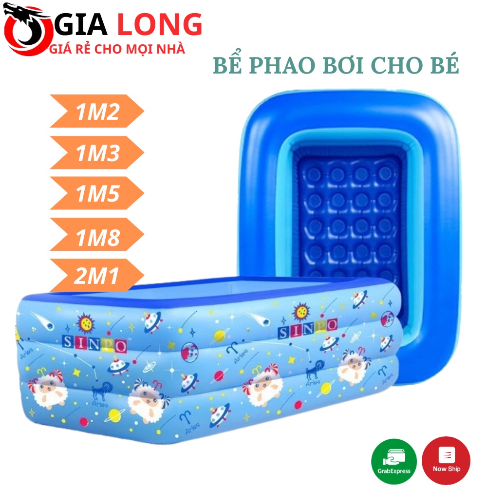 ❡❦✒Bể Bơi Phao trong Nhà Cho Bé Hình Chữ Nhật Đủ Cỡ Kèm Bơm Hơi An Toàn Khi Sử Dụng, Giải Nhiệt Mùa Hè Nóng Bức