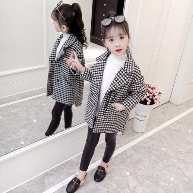 Áo Khoác Dạ Bé Gái 4-14 tuổi Thời Trang Thu Đông Quảng Châu