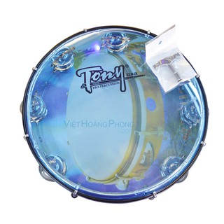 Trống lắc tay - Trống gõ bo - Tambourine TONY thương hiệu USA (Xanh Trong)