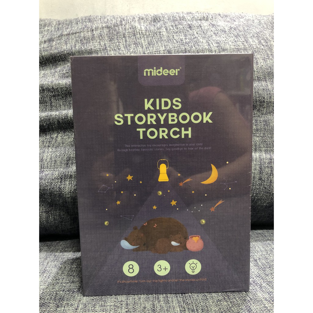 Mideer Đèn pin kể chuyện chiếu tường Kid story book torch 11 truyện + tranh cào Scratch làm rạp chiếu phim mini tại nhà