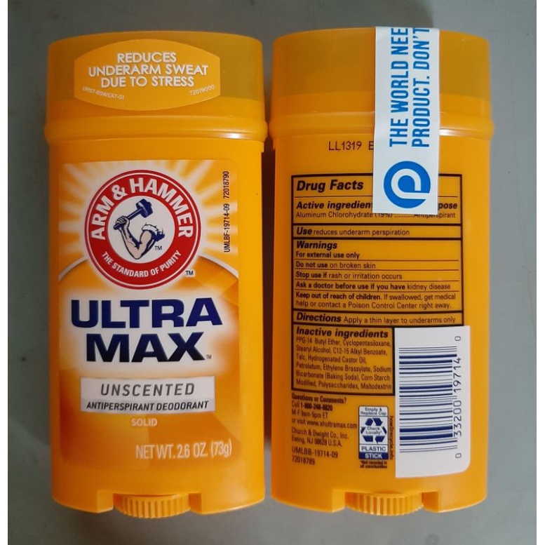 Lăn khử mùi ULTRA MAX UNSCENTED & JUNIPER BERRY - ARM & HAMMER ( Hàng Mỹ )