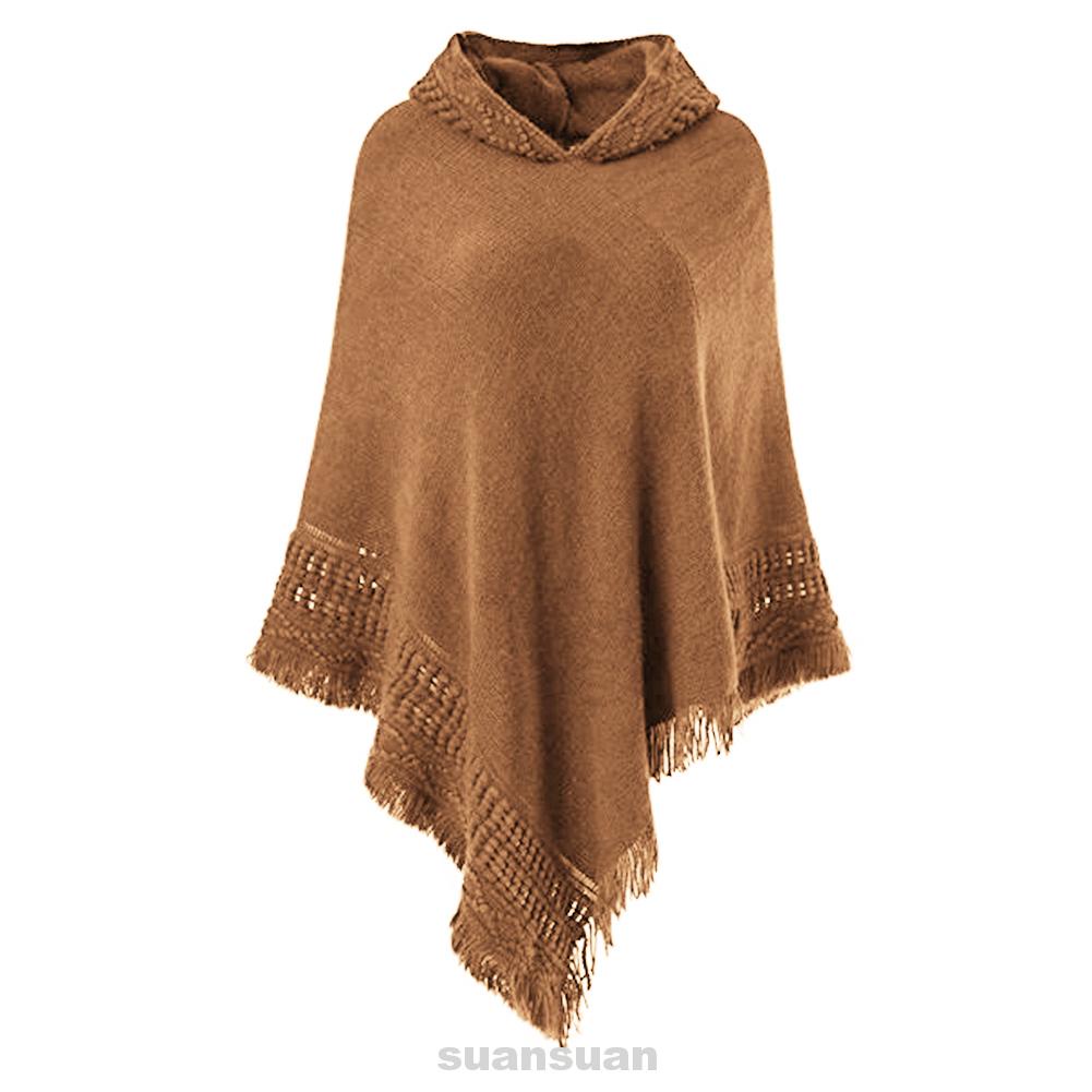 Áo choàng dệt kim phối tua rua thiết kế thanh lịch
 | BigBuy360 - bigbuy360.vn