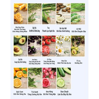 Mặt Nạ Nature Republic Thiên Nhiên Ong Chúa. Cây Trà. Tre. Bơ Hạt Mỡ. Lô Hội. Acai. Cà Chua ( 1 gói )