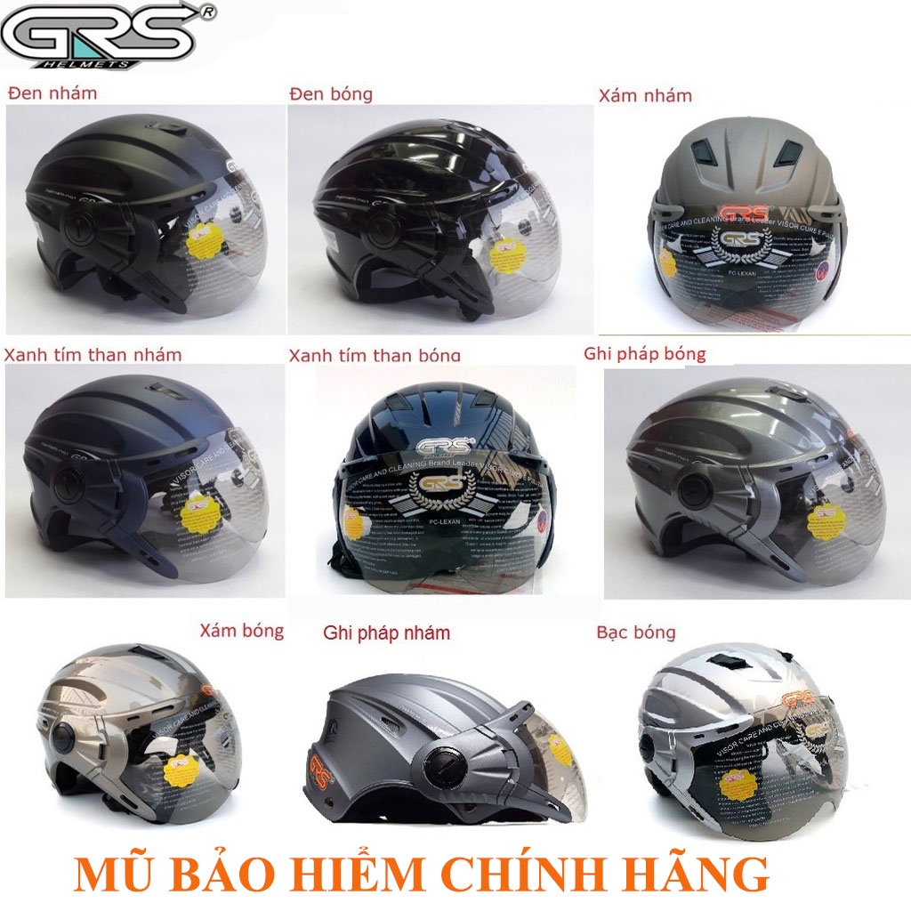 Mũ bảo hiểm nửa đầu có kính GRS A737K