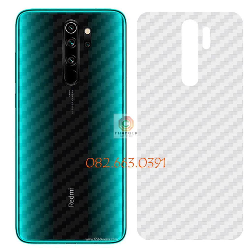 Miếng dán mặt lưng skin carbon Xiaomi Redmi Note 8 Pro