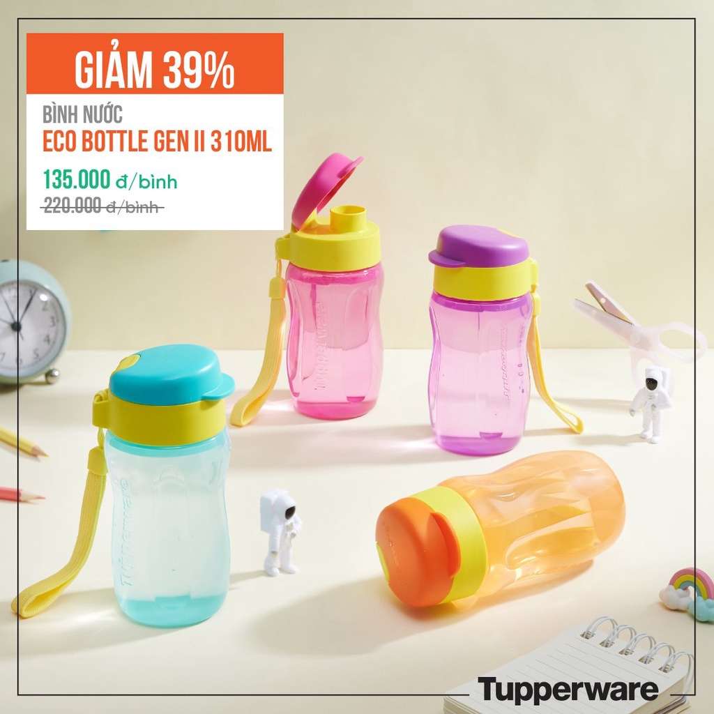 Bình nước Tupperware Eco Bottle 310ml siêu kín tiện lợi an toàn cho bé