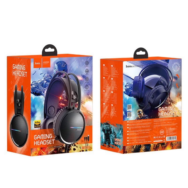 Tai nghe chụp tai headphone cho game thủ Hoco W100 chính hãng