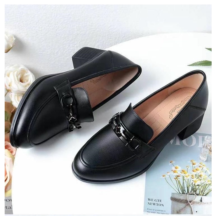 Giày loafer đế vuông 5 phân khóa hoa rẻ đẹp bền S266