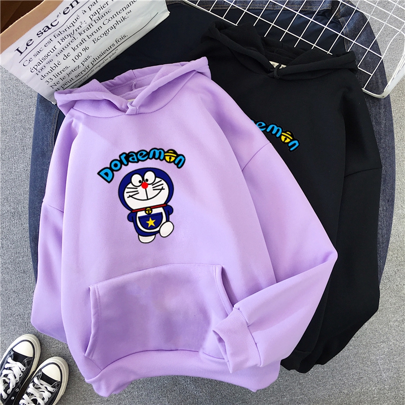 Áo Hoodie In Hình Doraemon Xinh Xắn Dành Cho Nữ