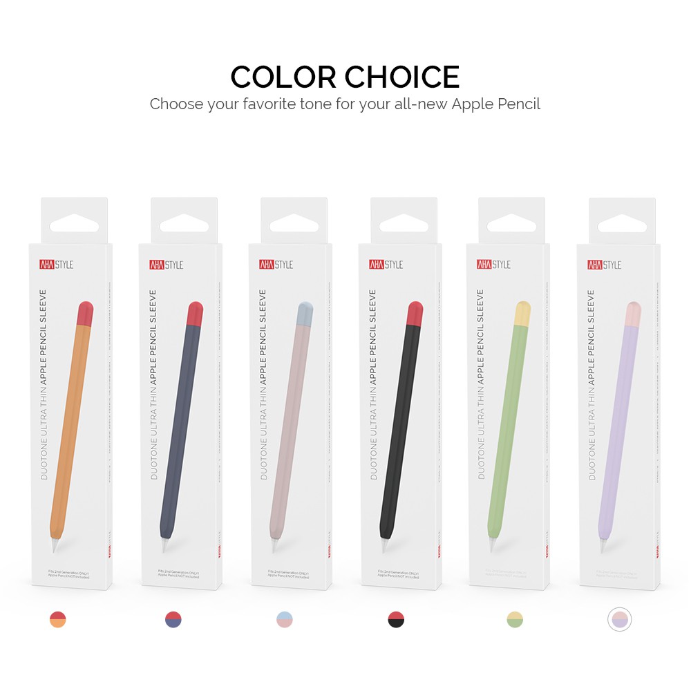 Ốp Bảo Vệ Apple Pencil 2  Silicone Cao Cấp Kiểu Bút Chì Thương Hiệu  AHA STYLE