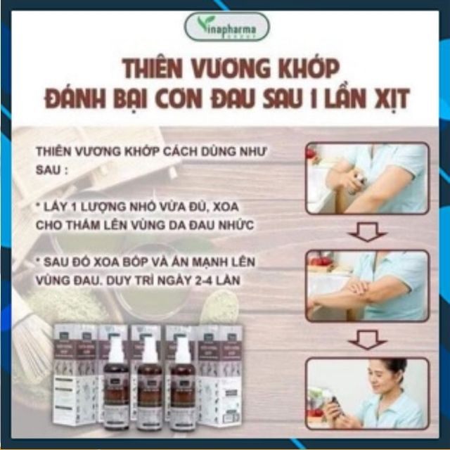 {VINA PHARMA] Thiên Vương khớp: Dung Cho Đau Nhức Xương Khớp, Đau Lưng, Đau Mỏi Vai Gáy, Vết Bầm Dập...