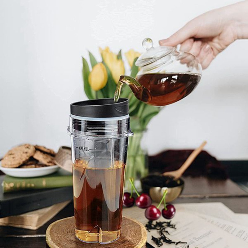 Set 2 Cốc Đánh Trứng 16 OZ Kèm Nắp Đậy Thay Thế Cho Ninja BL660 BL770 BL740 / QB3000 / BL810