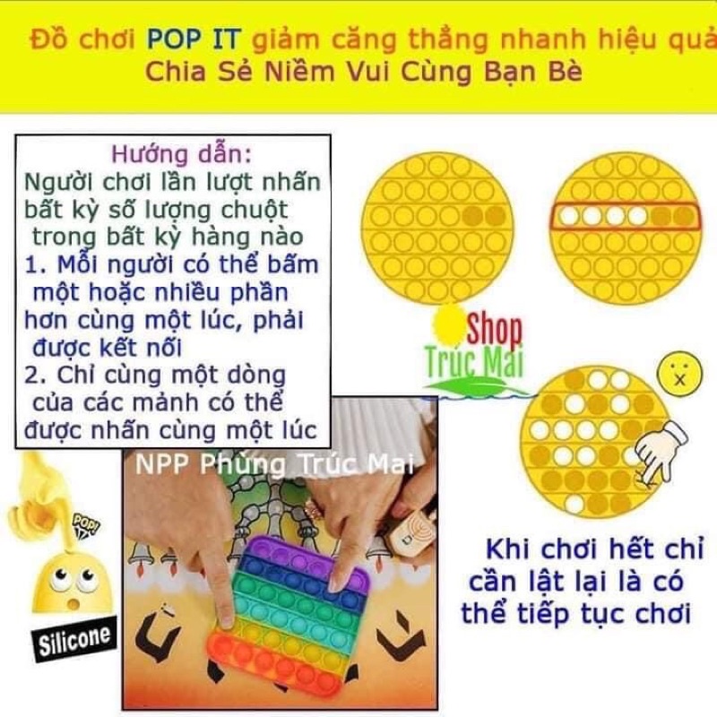 Đồ chơi bấm POP IT - ĐỒ CHƠI TRÍ NÃO GIẢM XÌ TRÉT | WebRaoVat - webraovat.net.vn