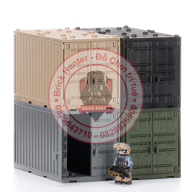 Phụ kiện Army Mô hình lắp ráp thùng container quân sự