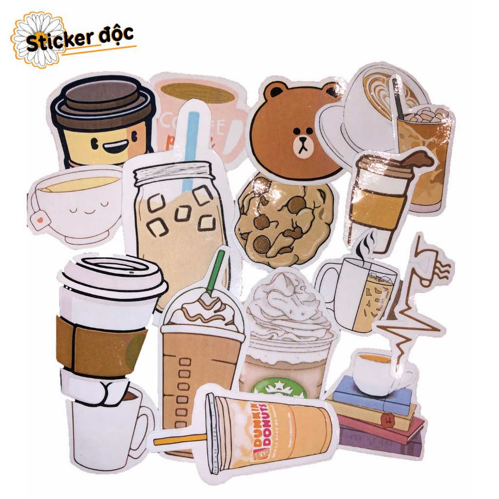 Sticker chống nước cao cấp bền đẹp phong cách COFFE Dán điện thoại, laptop, vali, mũ bảo hiểm