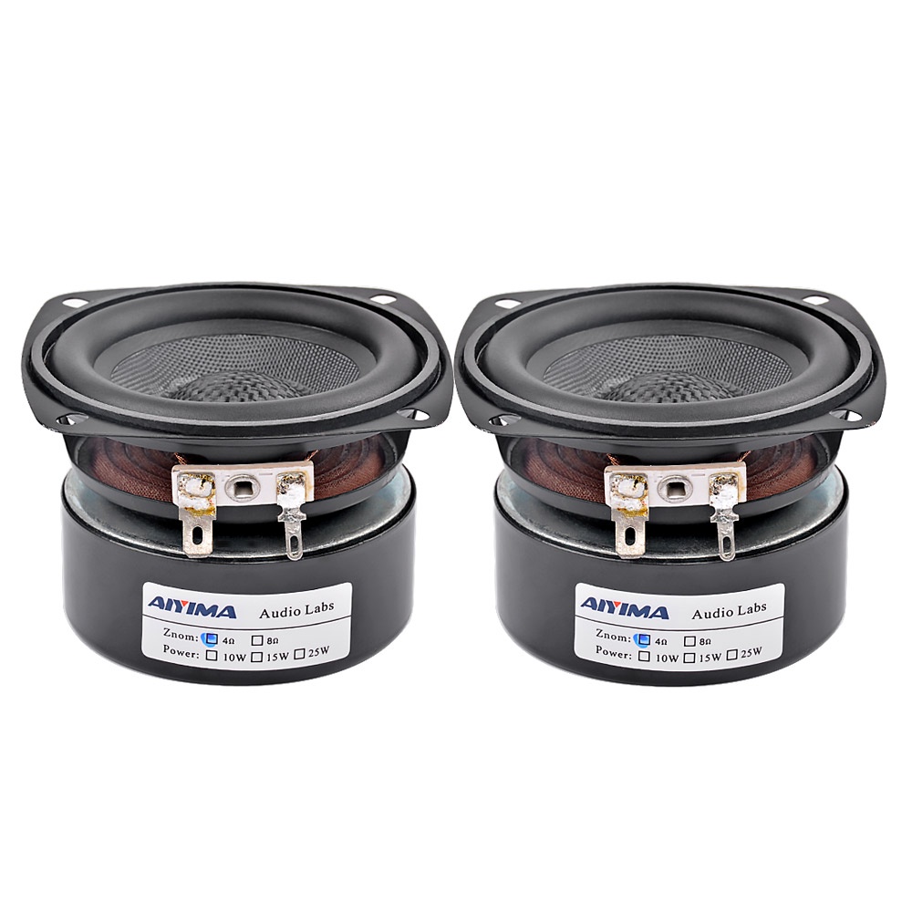 Set 2 loa Aiyima bằng sợi thủy tinh khuếch đại âm thanh chống nước 4 8 Ohm 20W 3inch
