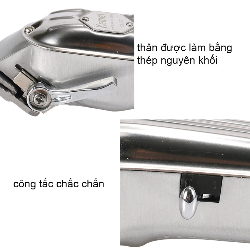 Tông Đơ Kemei 1977 Cao Cấp Tặng Cữ 1,5mm