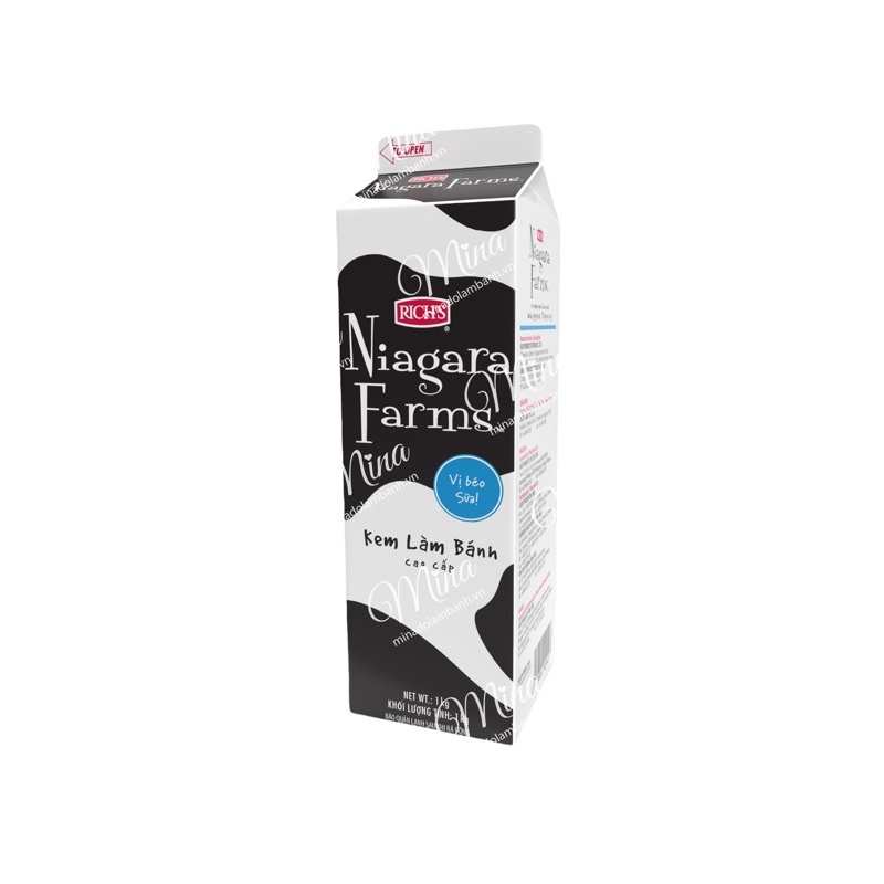 Kem sữa Topping Niagara Farms Rich's 1kg - [Chỉ ship Hoả Tốc Hà Nội]