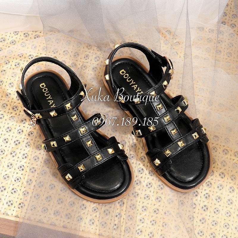 Dép Bé Gái Hàn Quốc Cao Cấp Size Đại, Dép Quai Hậu Đinh Tán Trẻ Em Đế Mềm Chống Trượt Bé Gái, Dép Đi Chơi Đi Học Cho Bé