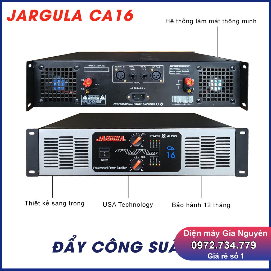 Cục đẩy công suất 2 kênh 16 sò, karaoke gia đình, chất âm sáng, sắc nét