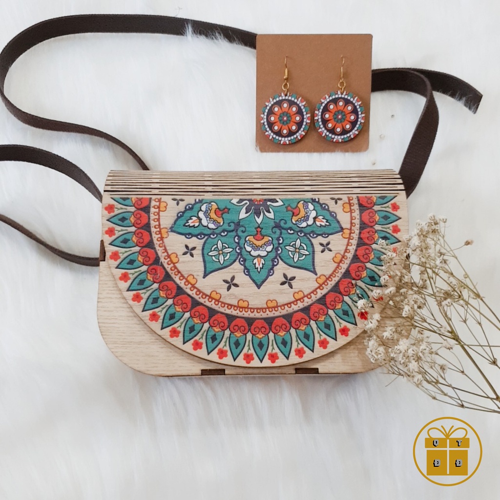 Túi Nữ Gỗ Vintage Khắc Chữ Theo Yêu Cầu - Quà Tặng Sinh Nhật, Quà Tặng Cho Nữ