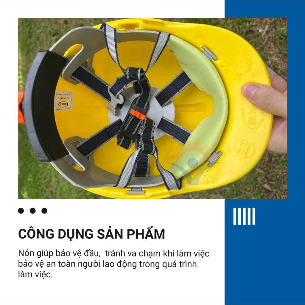 Nón bảo hộ lao động Bảo Bình N001 - Bảo hộ chống va đập có núm vặn - THINKSAFE