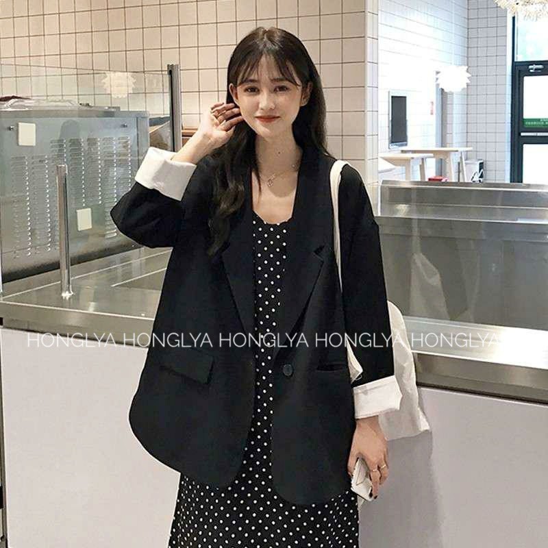 [Ảnh thật/video] Áo Blazer phong cách ulzzang Hàn Quốc Áo vest nắp gập hai lớp cực xinh xắn