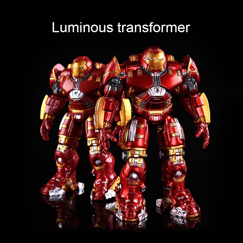 Hình hành động The Avengers Iron Man Hulk Đồ chơi có thể di chuyển với đèn Led Hình mô hình Ngư