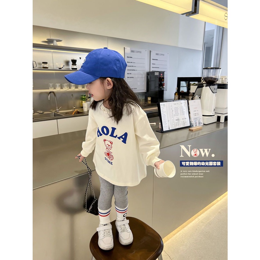 Bộ Áo Thun Cotton Mềm Mại + Quần Thời Trang Nhật Hàn Cho Bé Gái