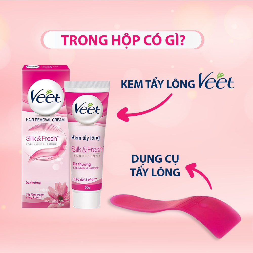 Combo Tuýp kem tẩy lông Veet cho da thường 50g và Dung dịch vệ sinh phụ nữ Latacyd Pearly Intimate 60ml