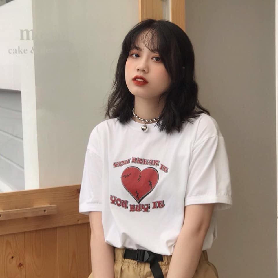 [Mã FAMALLT5 giảm 15% đơn 150k] Usthebasic - Áo thun tay lỡ Breaking Heart Tee