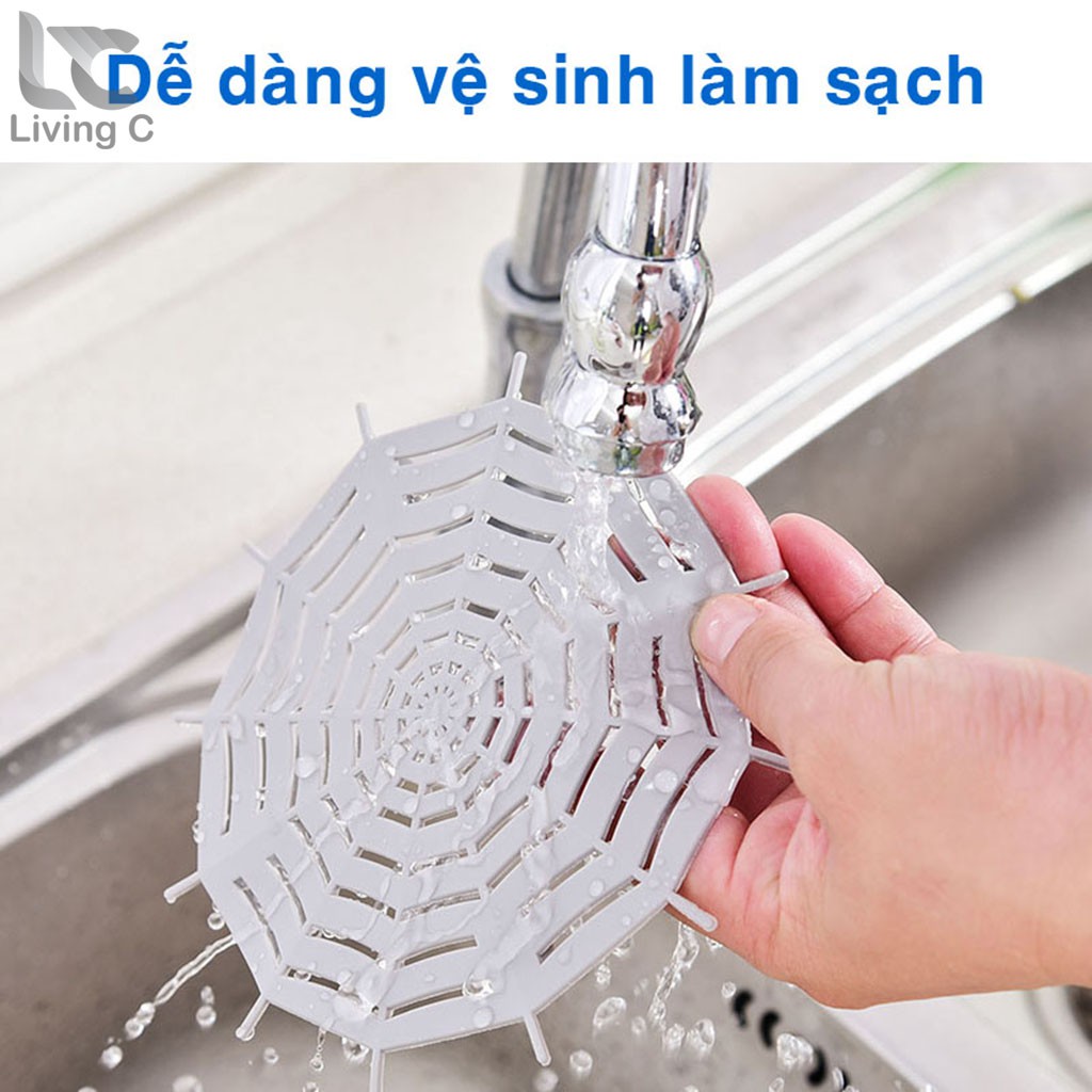 Miếng silicon chặn rác lọc rác bồn rửa chén bát, cống thoát nước nhà tắm Living C , ngăn ngừa tắc cống hiệu quả _L20