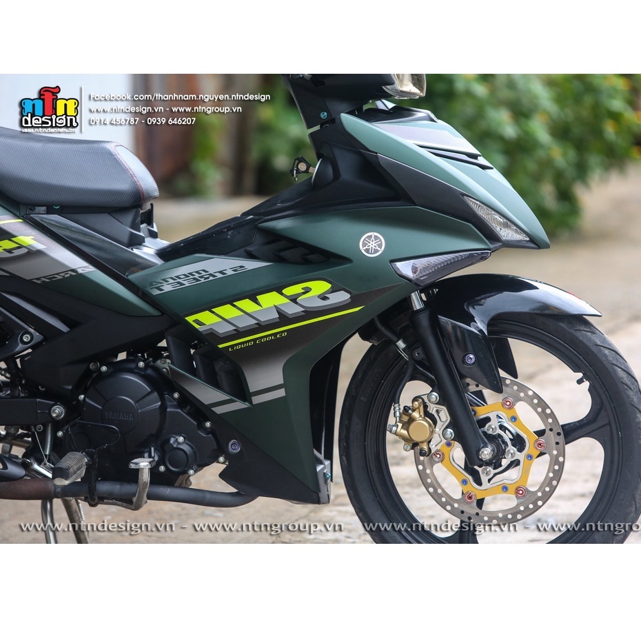 Tem rời Exciter 150 xanh nhám Sniper , tem 3 lớp cao cấp , ảnh thực tế
