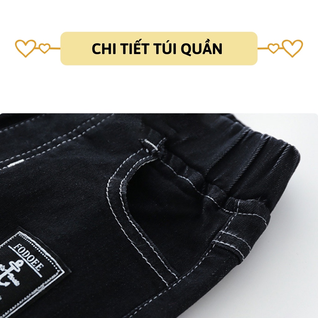 Quần jean dài bé trai 27Kids WELLKIDS quần bò mềm lưng chun nam cho trẻ từ 2-10 tuổi BLJE2