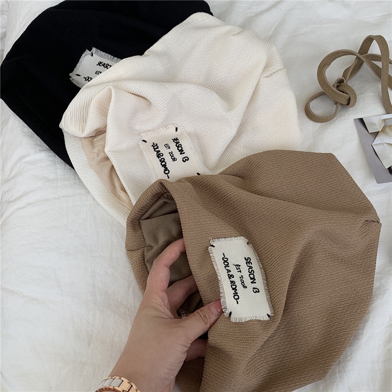 Mũ beanie trùm đầu bằng vải len dệt kim thời trang thu đông dành cho nữ