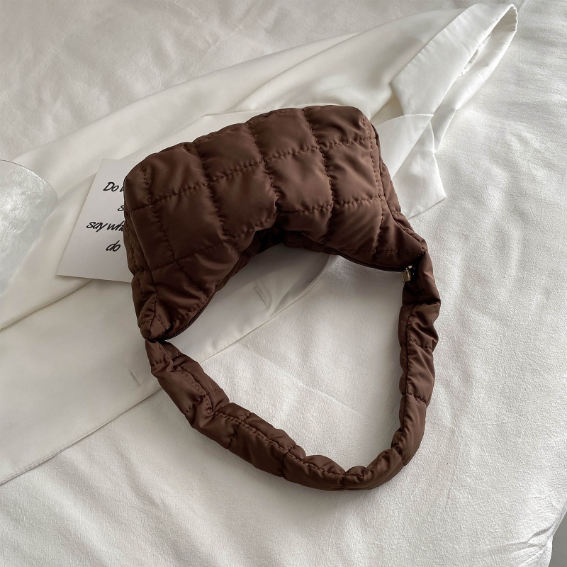 Túi Xách Đeo Vai Mùa Đông Đệm Cotton Nylon Nhồi Bông Thời Trang Cho Nữ