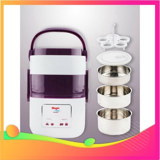 Hộp hâm nấu cơm điện MAGIC KOREA A-06 3 tầng công suất 250W nấu hâm giữ nhiệt bảo hành 12 tháng