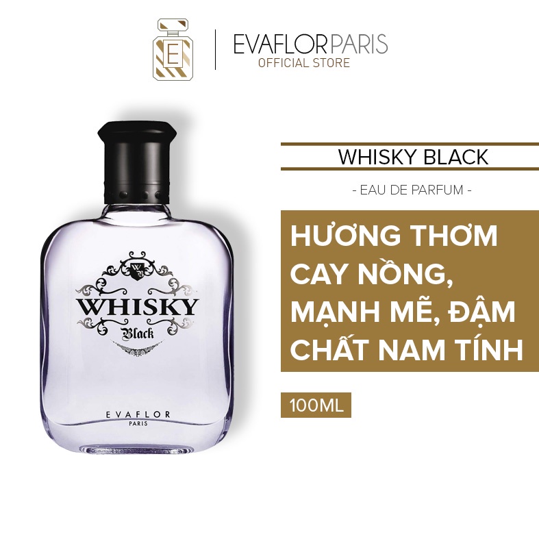 Nước hoa nam Evaflor Whisky Black chính hãng Pháp hương thơm cay nồng mạnh mẽ đậm chất nam tính (50ml &amp; 100ml)