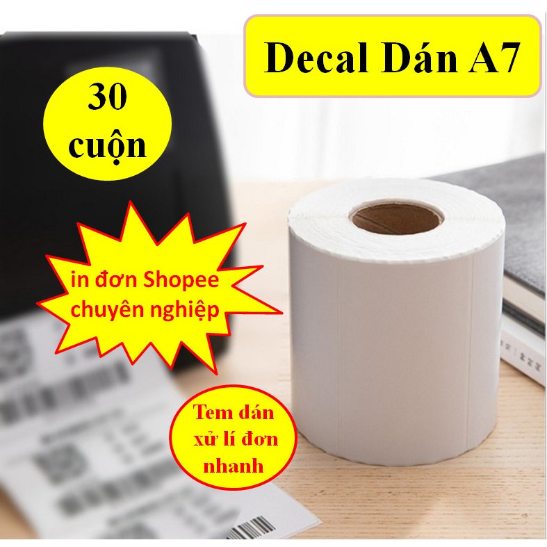 Combo 30 Cuộn Giấy in nhiệt A7 70x100mm in đơn TMĐT