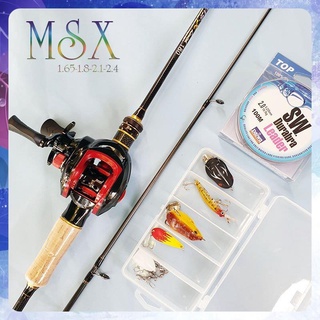Bộ cần câu lure msx cần câu máy ngang cao cấp tặng dây câu và hộp mồi _đồ câu minh đức 247