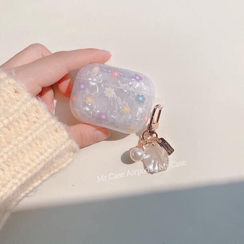 Case Airpods 1/2 /Pro Vỏ Ốp Tai Nghe Hình Bông Hoa Kèm Móc Khoá Xinh - Mr.Case Airpods