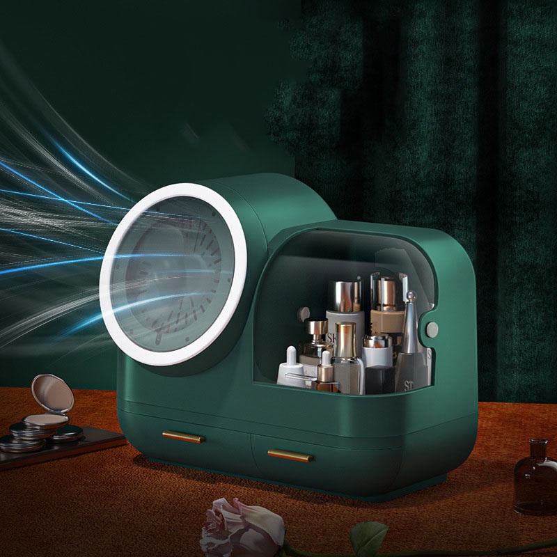 Kệ đựng đồ trang điểm, Hộp đựng mỹ phẩm nhập khẩu Kèm gương, đèn LED - Hàng cao cấp