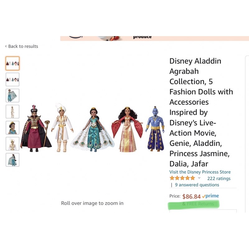 combo set Búp bê Disney chính hãng Disney Aladdin Agrabah Collection khớp chính hãng