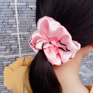 Dây Scrunchies lụa họa tiết rễ thương