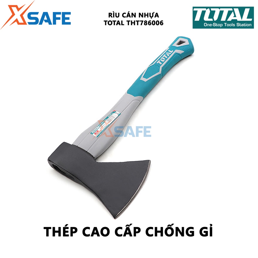 Búa rìu cán nhựa TOTAL THT786006 Rìu TOTAL đầu nặng 600g, chất liệu thép carbon 45# siêu cứng , đầ nặng [XSAFE]